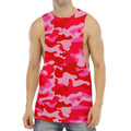 Hot Pink Camouflage Print Men's Muscle Tank Top