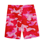 Hot Pink Camouflage Print Men's Sports Shorts