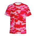 Hot Pink Camouflage Print Men's Athletic T-Shirt