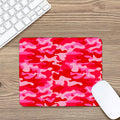 Hot Pink Camouflage Print Mouse Pad