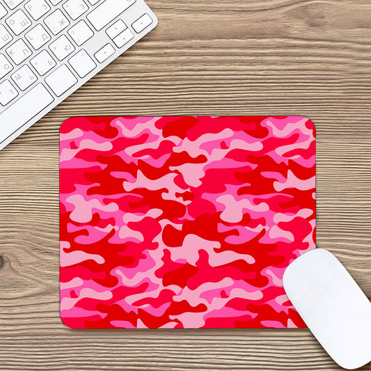 Hot Pink Camouflage Print Mouse Pad
