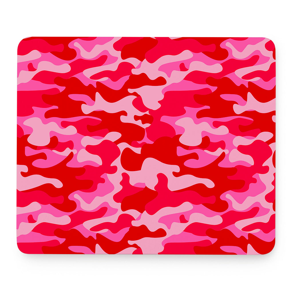 Hot Pink Camouflage Print Mouse Pad