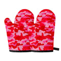 Hot Pink Camouflage Print Oven Mitts