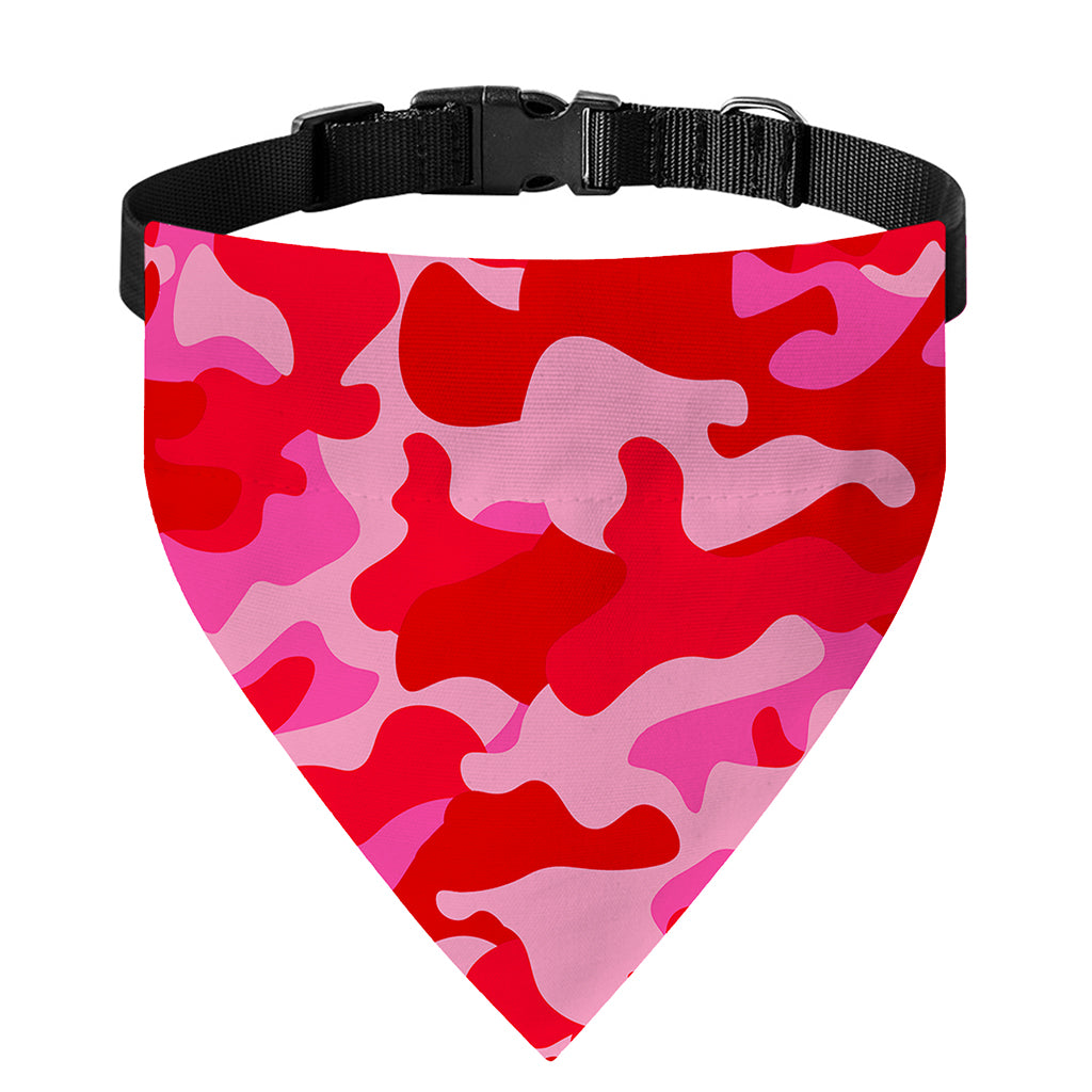 Hot Pink Camouflage Print Over The Collar Dog Bandana