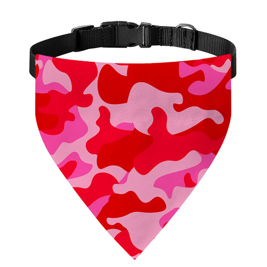 Hot Pink Camouflage Print Over The Collar Dog Bandana