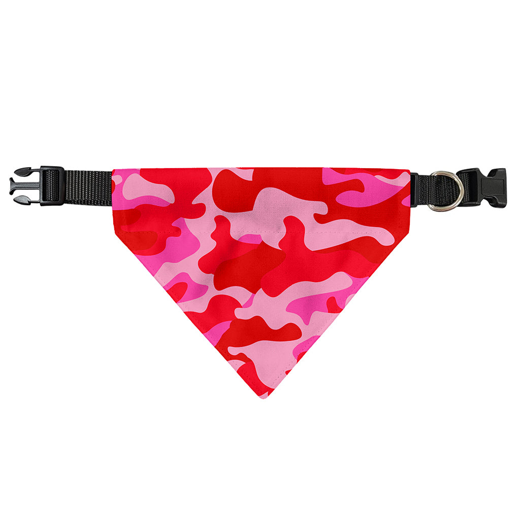 Hot Pink Camouflage Print Over The Collar Dog Bandana