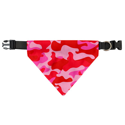 Hot Pink Camouflage Print Over The Collar Dog Bandana