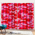 Hot Pink Camouflage Print Pencil Pleat Curtains