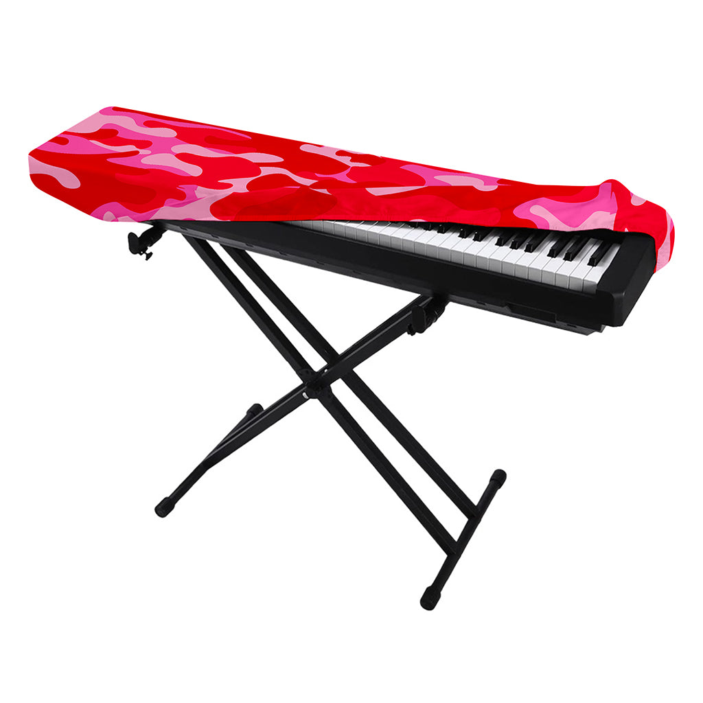 Hot Pink Camouflage Print Piano Keyboard Cover