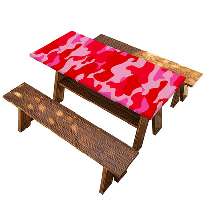 Hot Pink Camouflage Print Picnic Table Cover