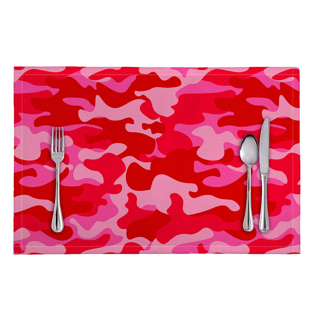 Hot Pink Camouflage Print Placemat