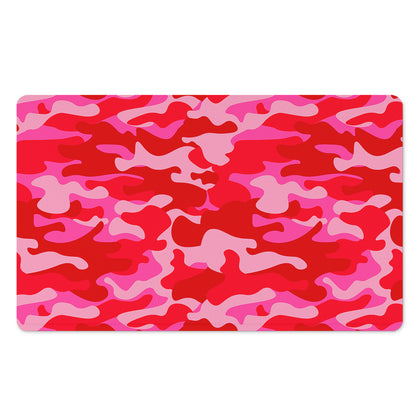 Hot Pink Camouflage Print Polyester Doormat