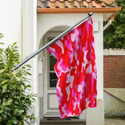 Hot Pink Camouflage Print Polyester Flag
