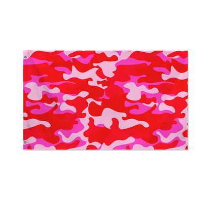 Hot Pink Camouflage Print Polyester Flag
