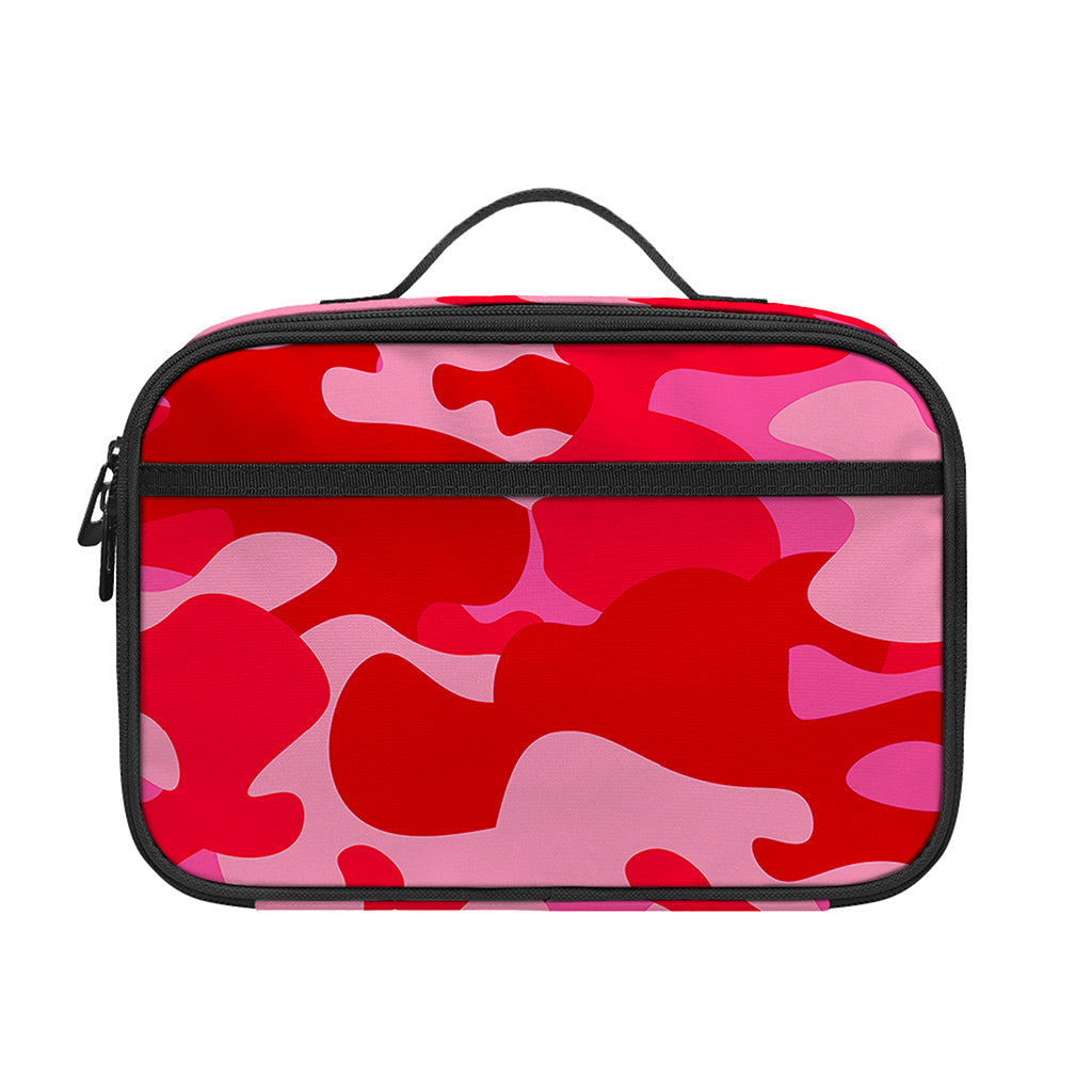 Hot Pink Camouflage Print Portable Lunch Bag