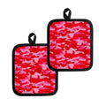 Hot Pink Camouflage Print Pot Holders