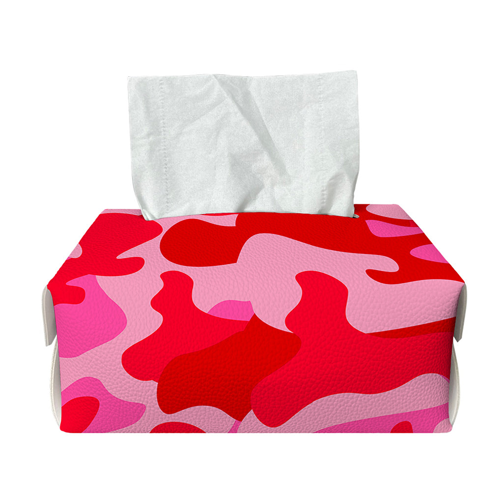 Hot Pink Camouflage Print Rectangle Tissue Box Cover