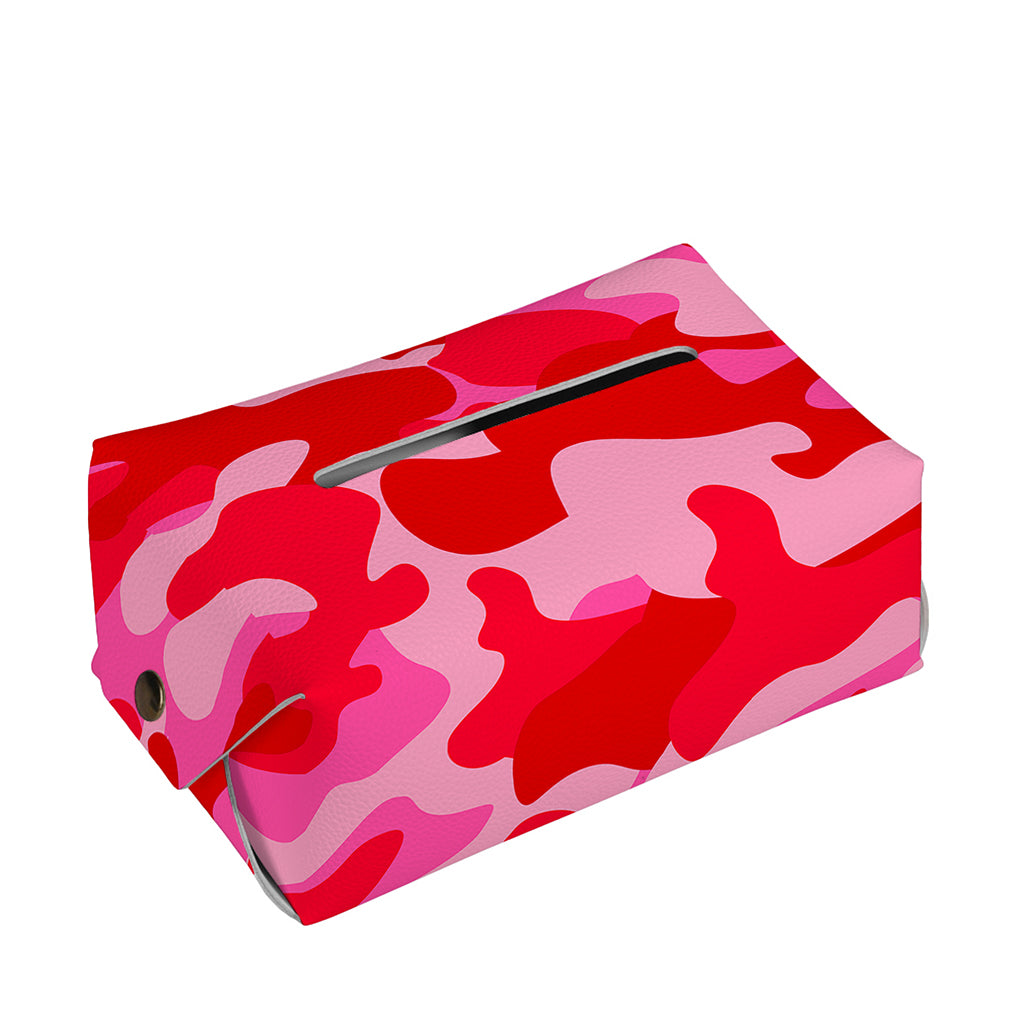 Hot Pink Camouflage Print Rectangle Tissue Box Cover