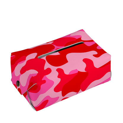 Hot Pink Camouflage Print Rectangle Tissue Box Cover