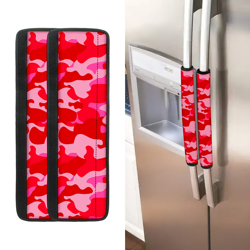 Hot Pink Camouflage Print Refrigerator Handle Covers