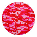 Hot Pink Camouflage Print Round Blanket