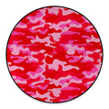 Hot Pink Camouflage Print Round Floor Mat