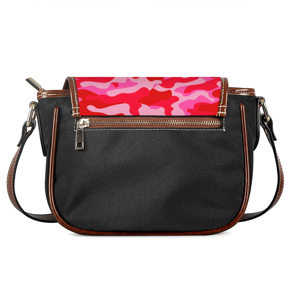 Hot Pink Camouflage Print Saddle Bag