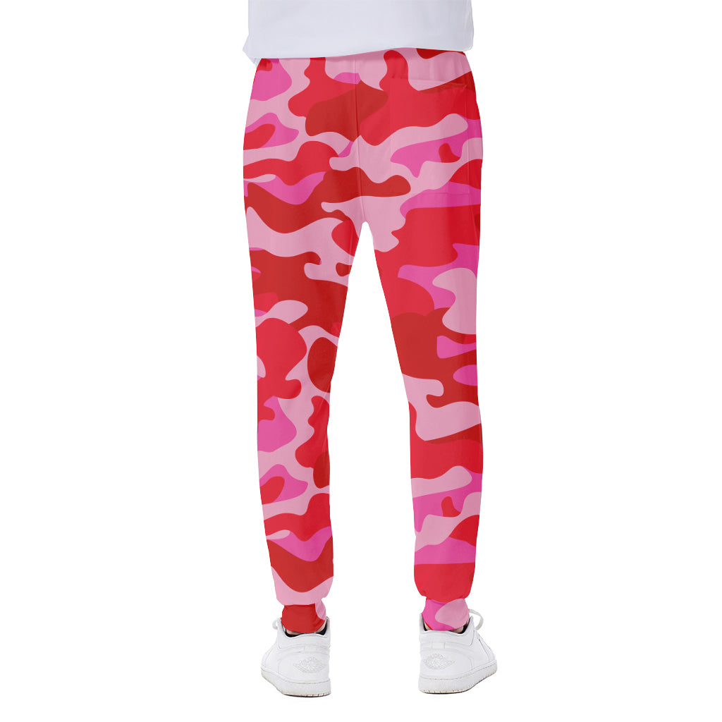 Hot Pink Camouflage Print Scuba Joggers