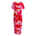 Hot Pink Camouflage Print Short Sleeve Long Nightdress