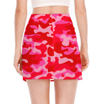 Hot Pink Camouflage Print Side Slit Mini Skirt
