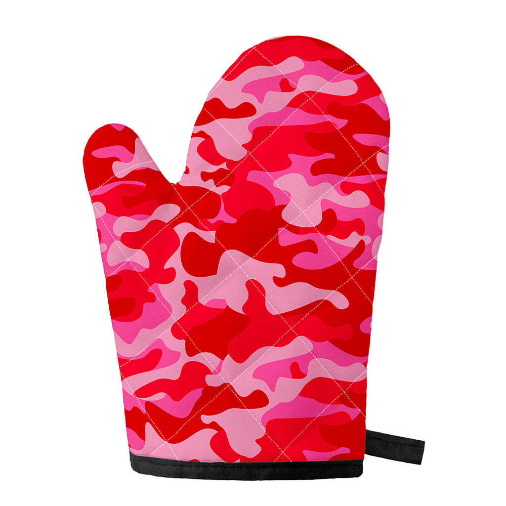 Hot Pink Camouflage Print Single Oven Mitt