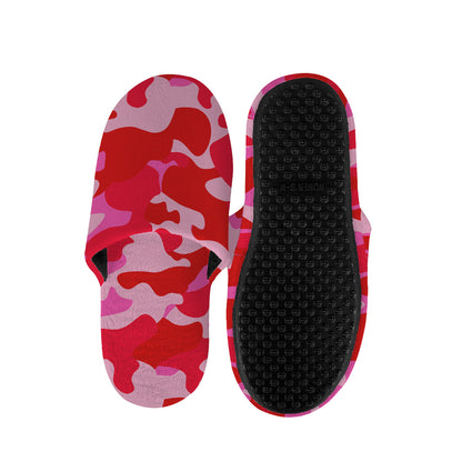 Hot Pink Camouflage Print Slippers