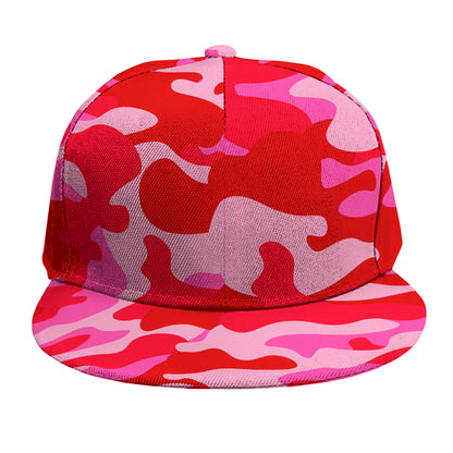 Hot Pink Camouflage Print Snapback Cap