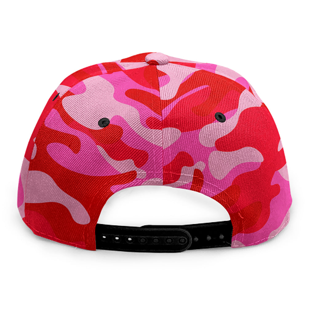 Hot Pink Camouflage Print Snapback Cap
