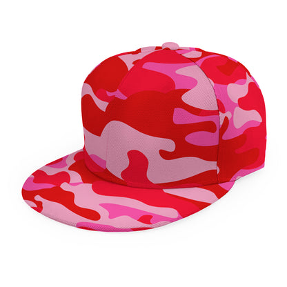 Hot Pink Camouflage Print Snapback Cap