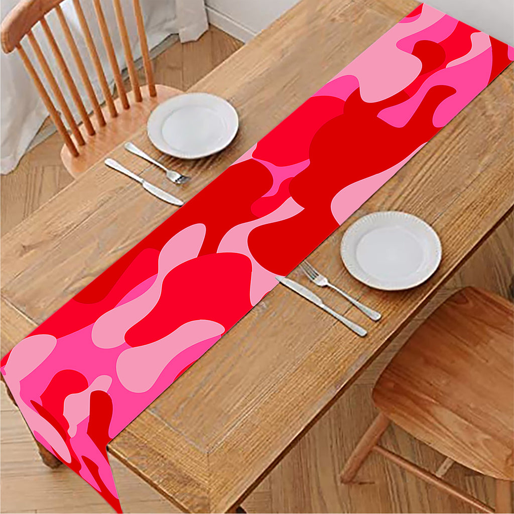 Hot Pink Camouflage Print Table Runner