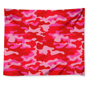 Hot Pink Camouflage Print Tapestry