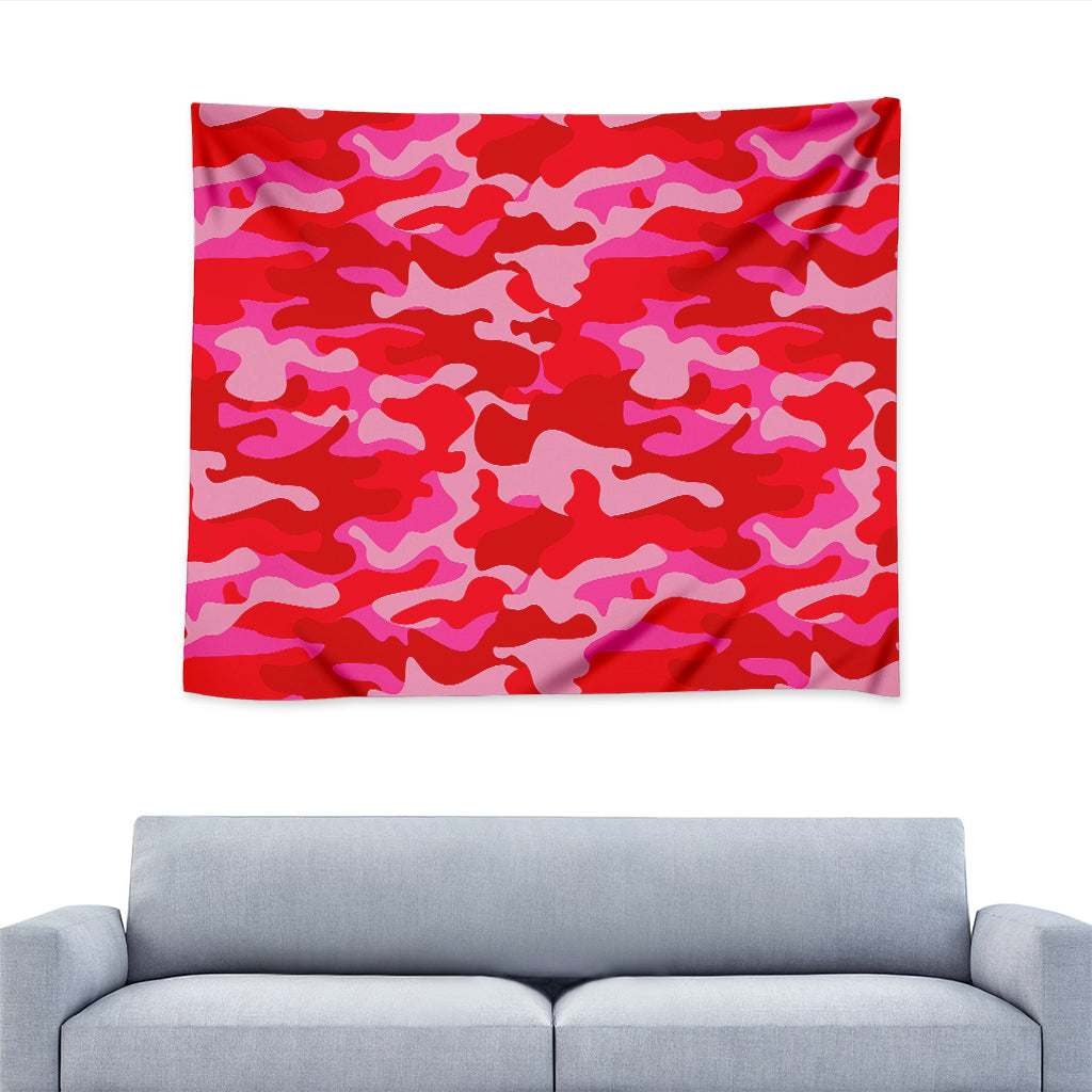 Hot Pink Camouflage Print Tapestry