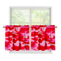 Hot Pink Camouflage Print Tier Curtains