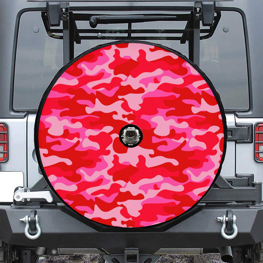 Hot Pink Camouflage Print Tire Cover With Camera Hole