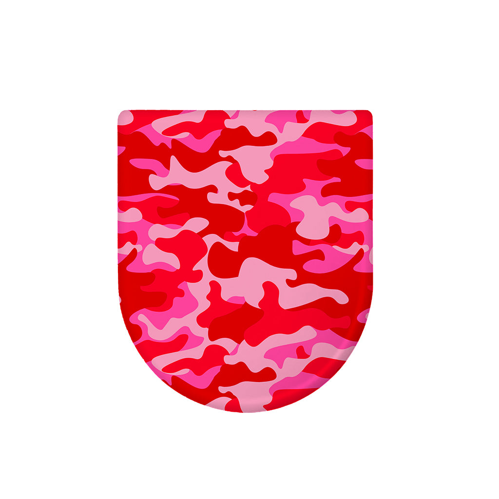 Hot Pink Camouflage Print Toilet Lid Cover