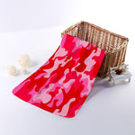 Hot Pink Camouflage Print Towel