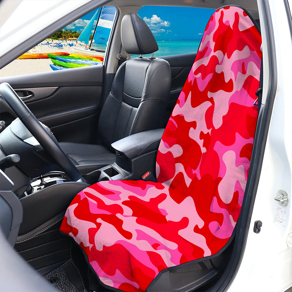 Hot Pink Camouflage Print Waterproof Car Seat Cover