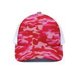 Hot Pink Camouflage Print White Mesh Trucker Cap