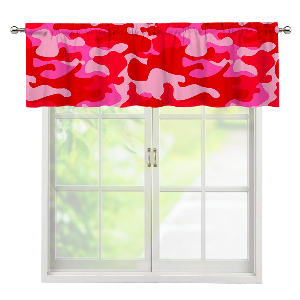 Hot Pink Camouflage Print Window Valance