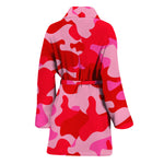 Hot Pink Camouflage Print Women's Bathrobe