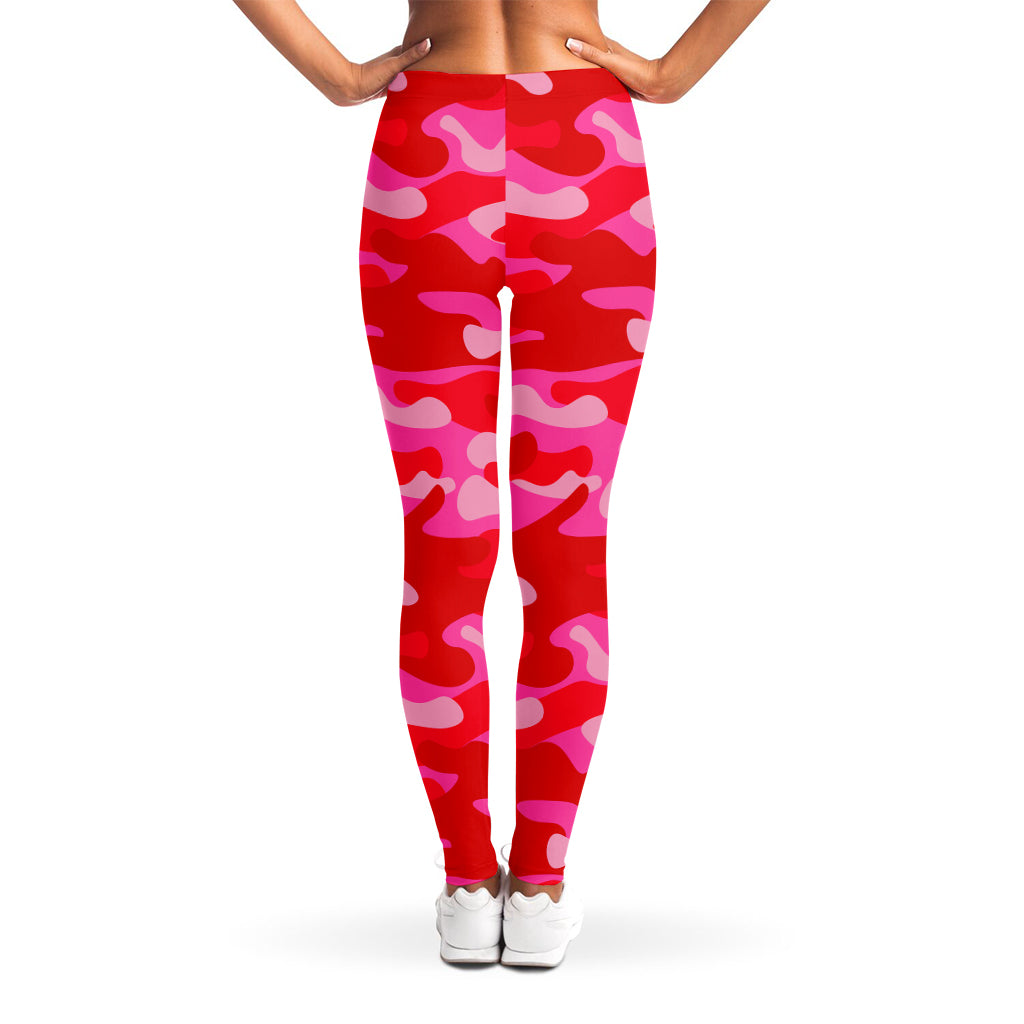 Hot Pink Camouflage Print Women's Leggings
