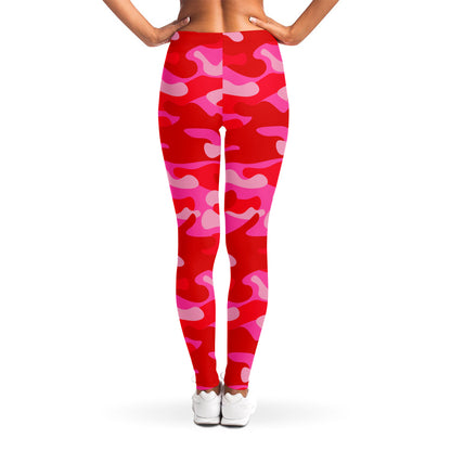 Hot Pink Camouflage Print Women's Leggings