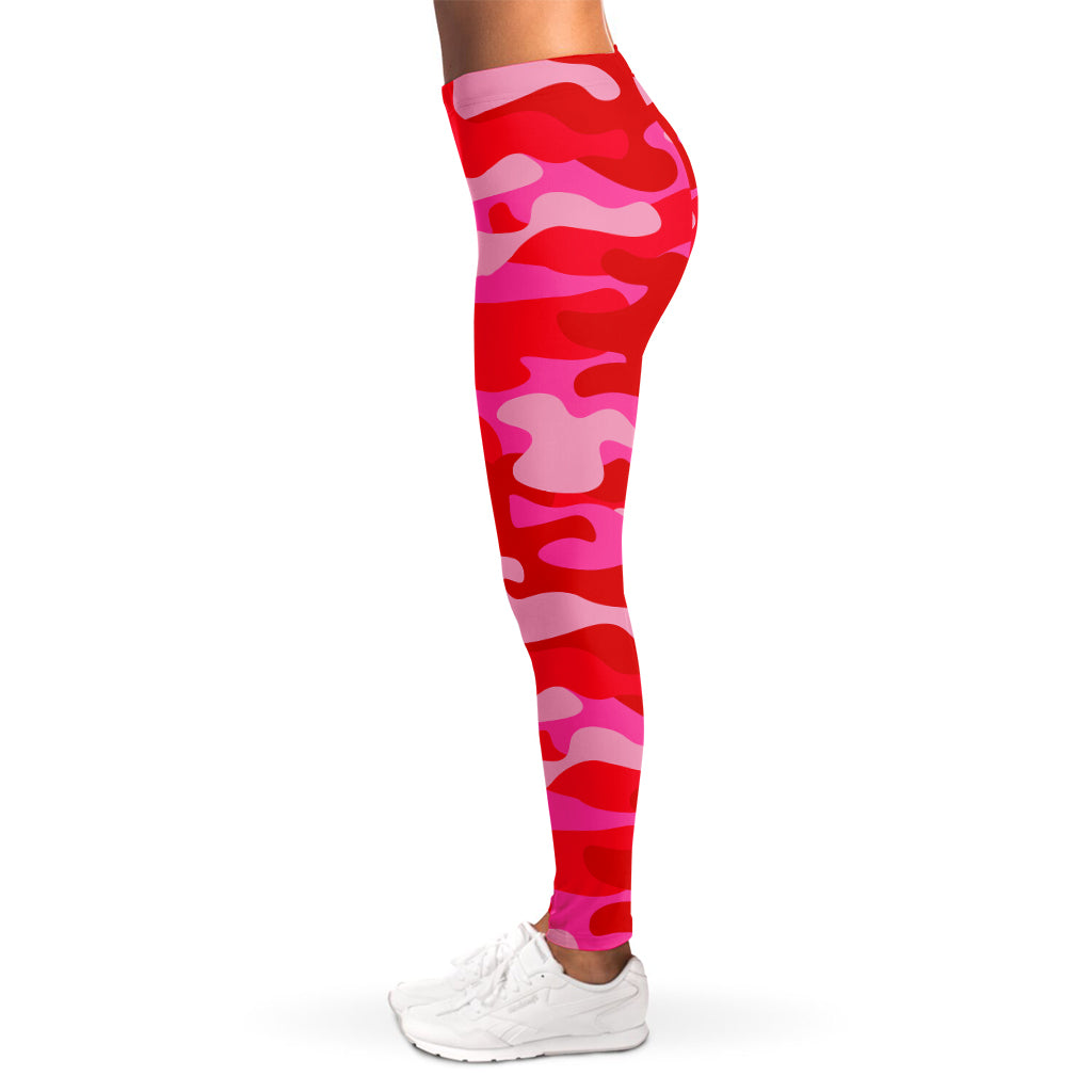 Hot Pink Camouflage Print Women's Leggings