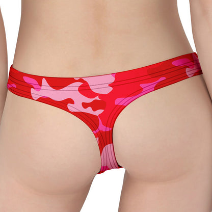 Hot Pink Camouflage Print Women's Thong